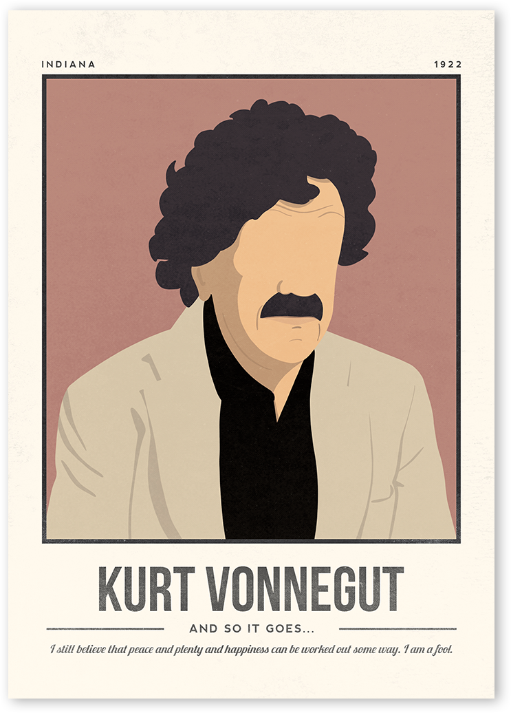 Kurt Vonnegut Art Print